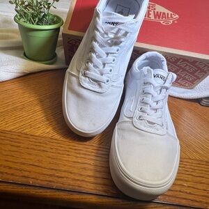 Vans White Low-Top Canvas Sneakers